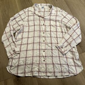 Old Navy‎ Women's Plaid Long Sleeve Button Down Shirt Lightweight Size XL